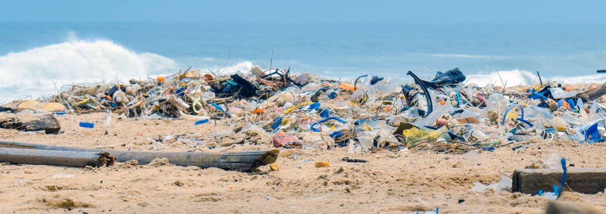 Ocean-bound plastic on the beach.