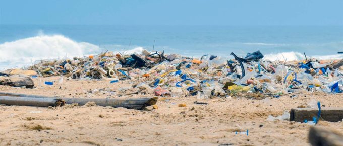 Ocean-bound plastic on the beach.